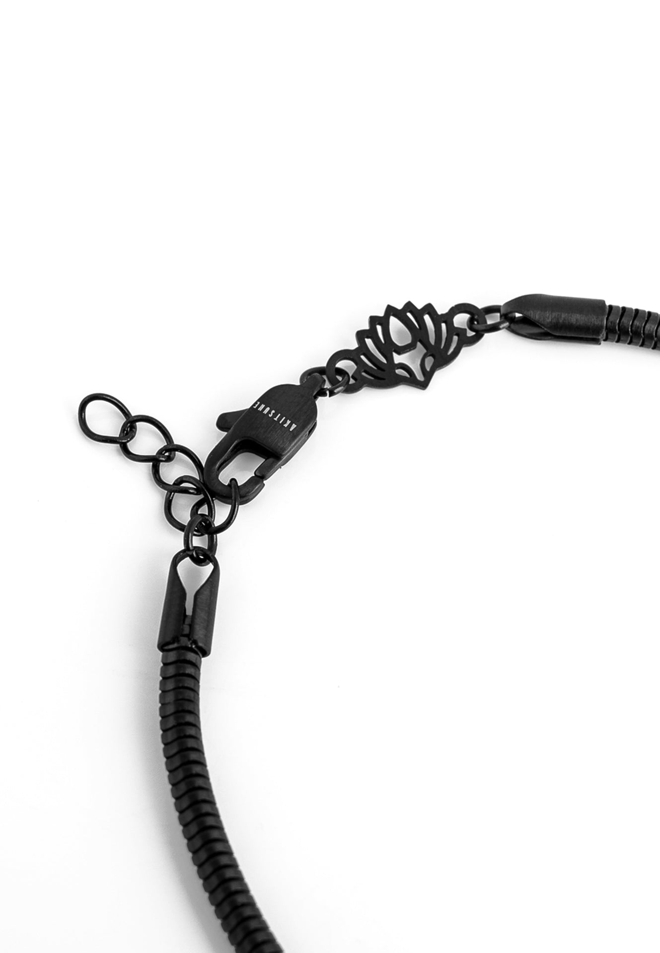Serpent Snake Chain Link Bracelet Matte Black 3 mm | Akitsune