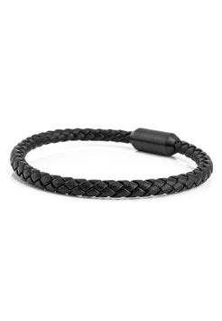 Akitsune-Silva-Leather-Bracelet-Black-Black-Magnetic