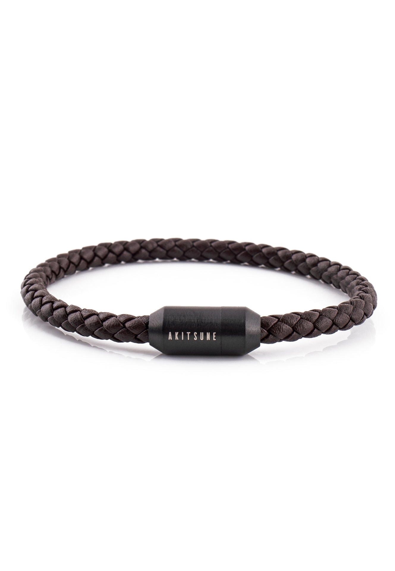 Akitsune-Silva-Leather-Bracelet-Black-Brown-Front