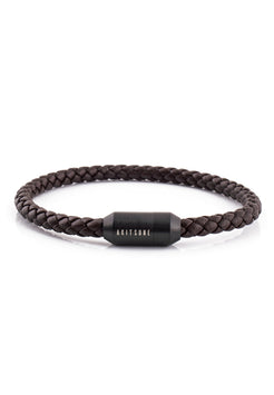 Akitsune-Silva-Leather-Bracelet-Black-Brown-Front