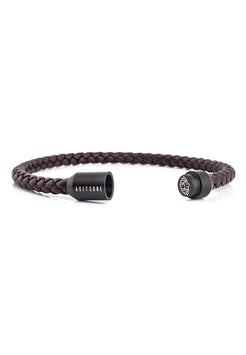 Akitsune-Silva-Leather-Bracelet-Black-Brown-Open