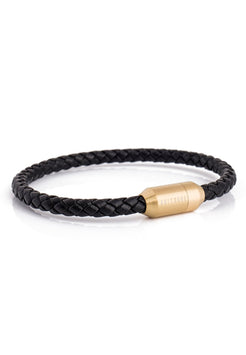 Akitsune-Silva-Leather-Bracelet-Gold-Black-Side