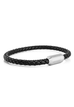 Akitsune-Silva-Leather-Bracelet-Silver-Black-Side
