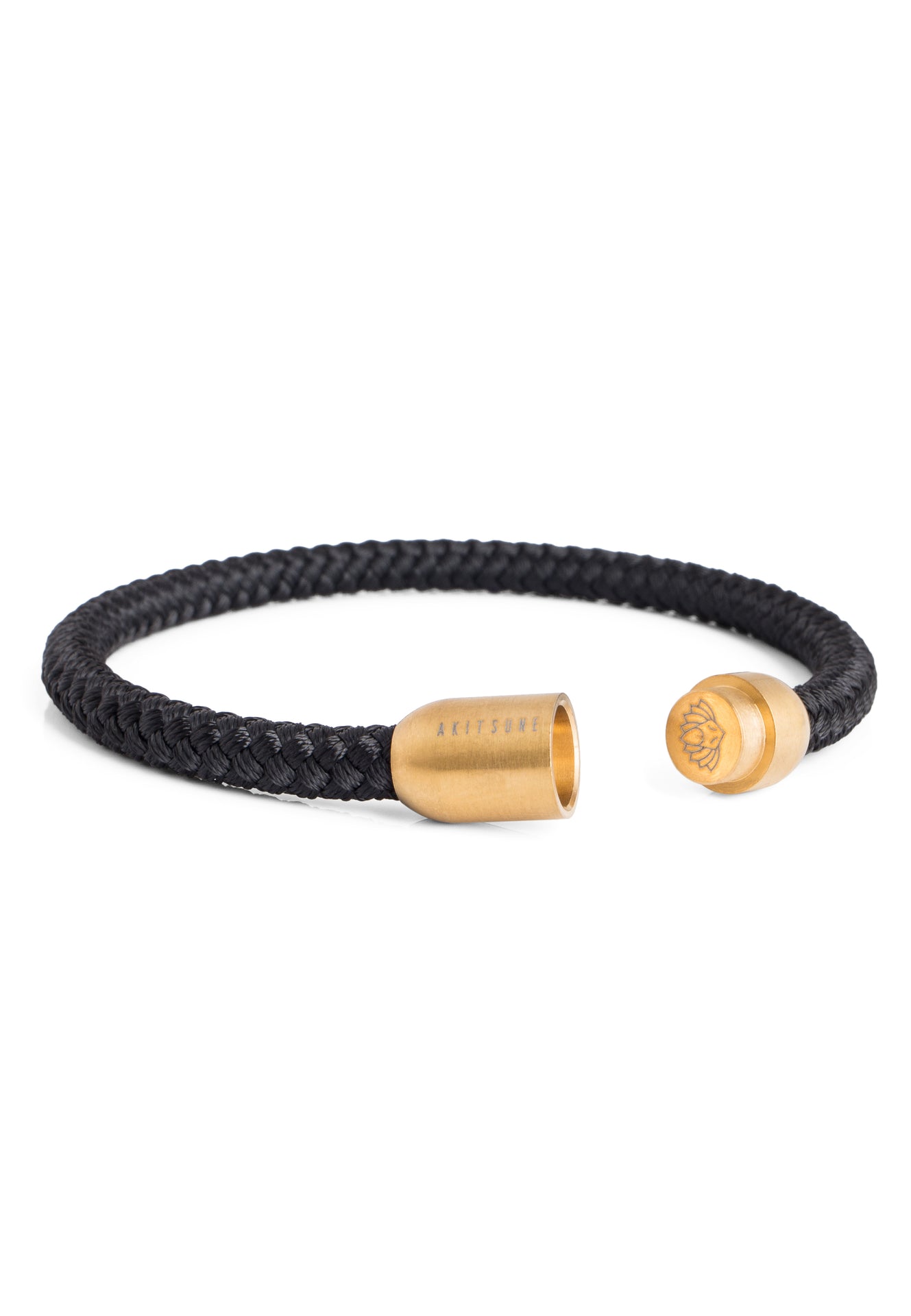 Akitsune-Silva-Nylon-Bracelet-Gold-Black-Open