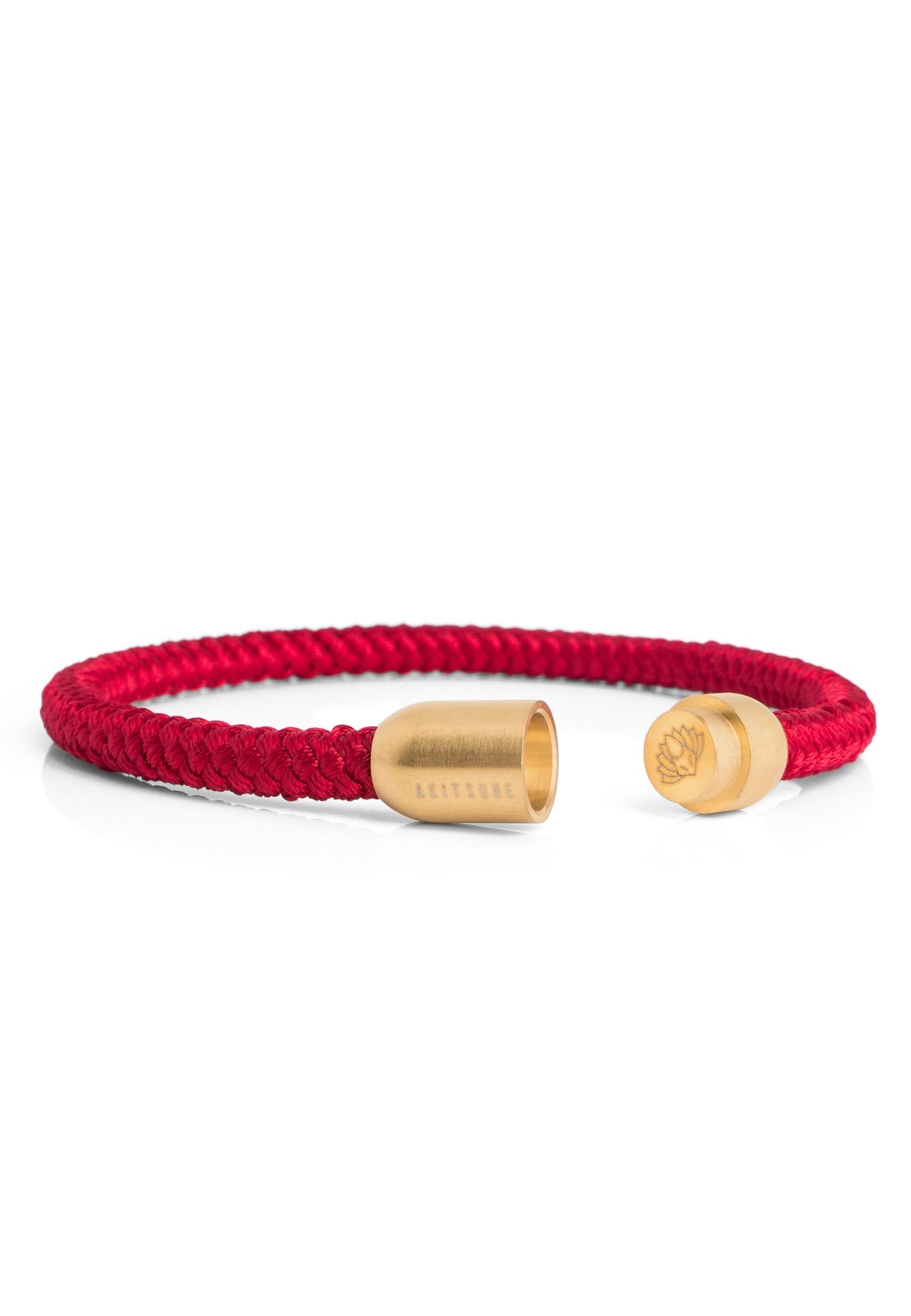 Akitsune-Silva-Nylon-Bracelet-Gold-Burgundy-Open