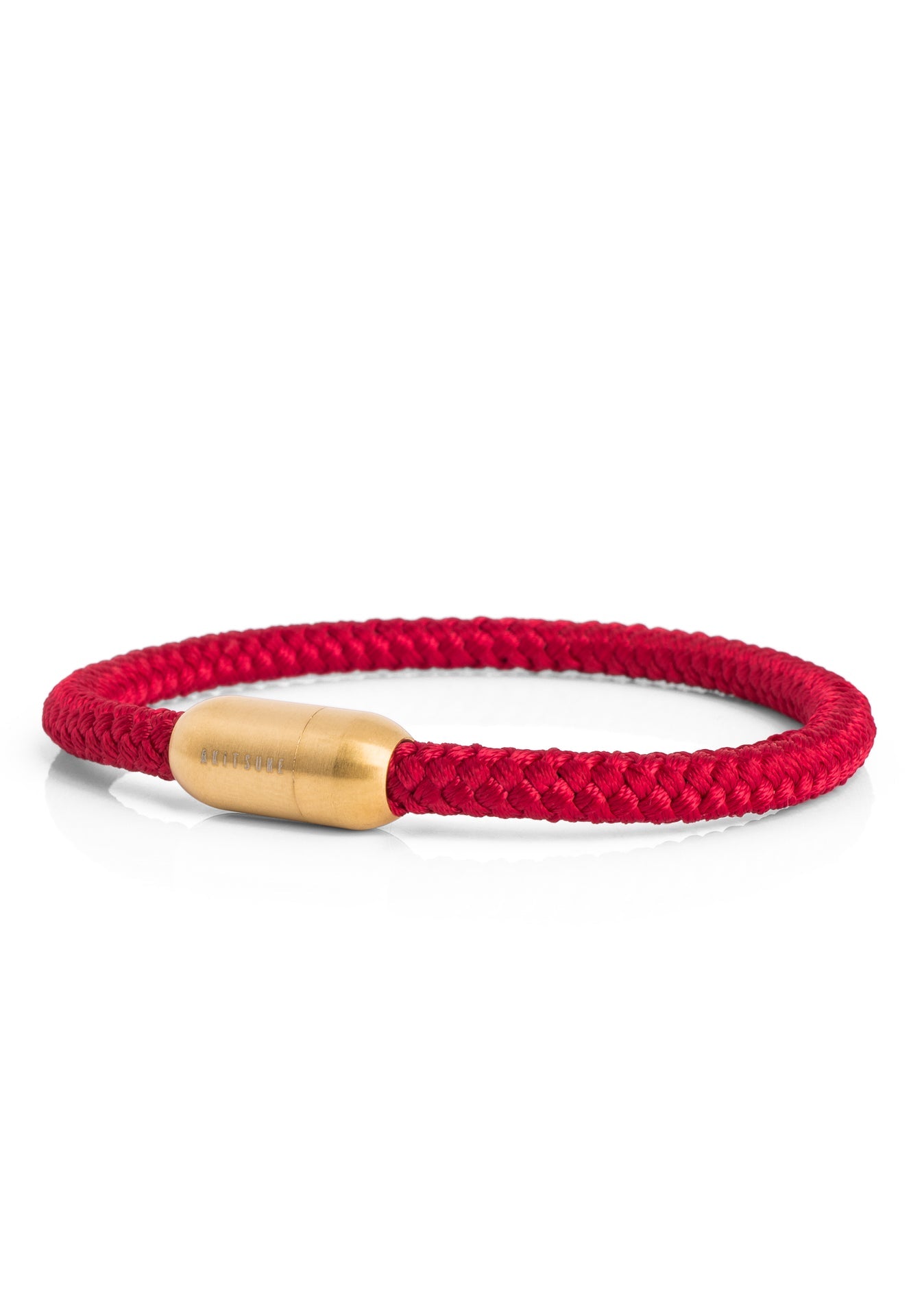 Akitsune-Silva-Nylon-Bracelet-Gold-Burgundy