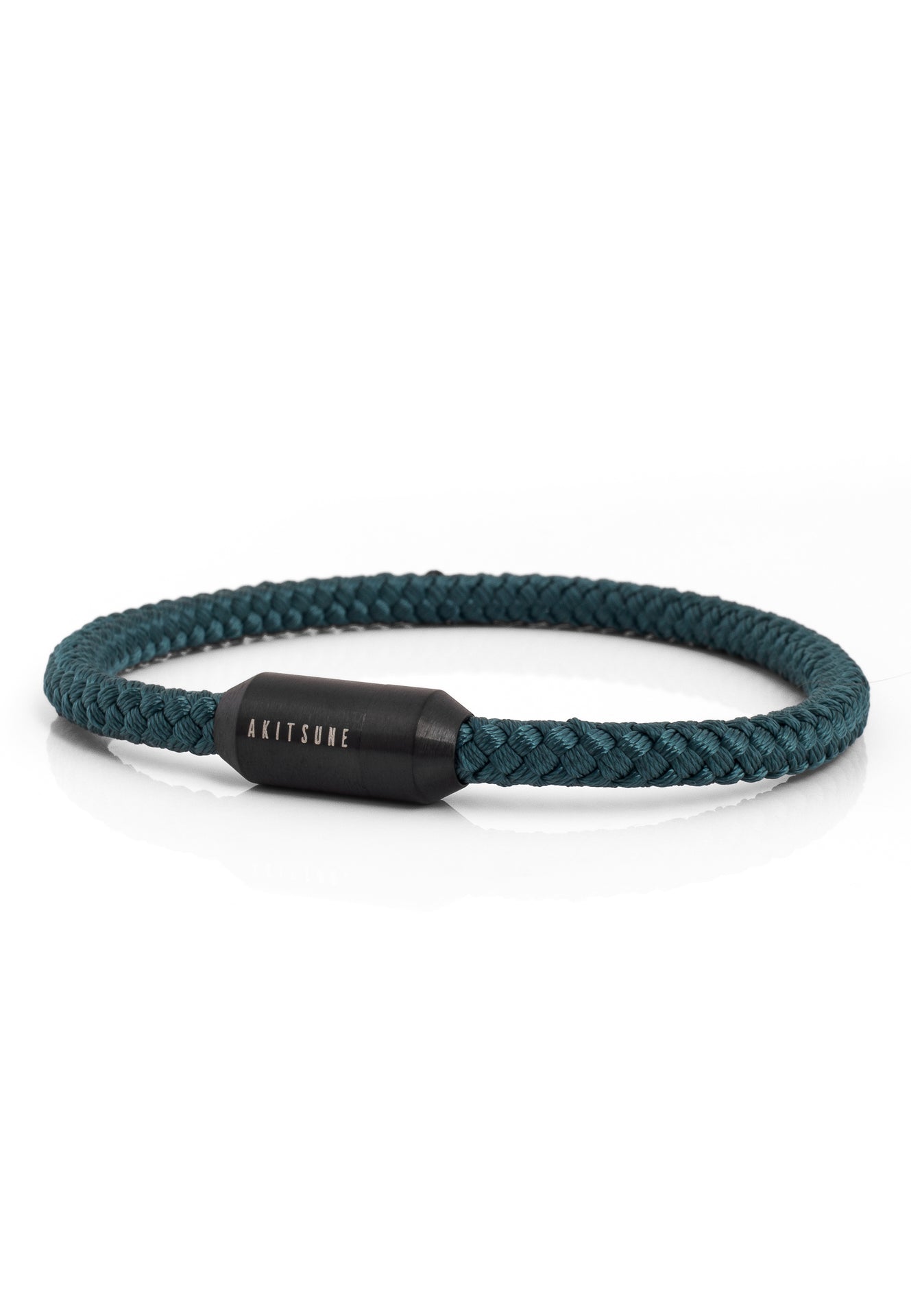 Akitsune-Silva-Nylon-Bracelet-Matte-Black-Green-Side