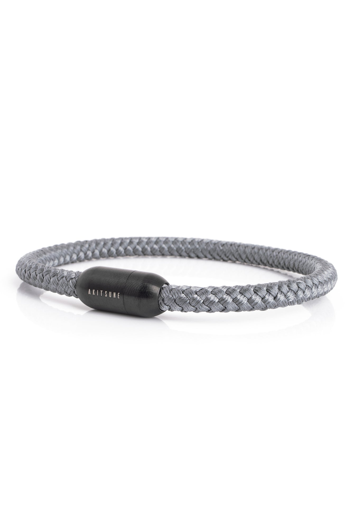 Akitsune-Silva-Nylon-Bracelet-Matte-Black-Grey-Nautical-Slim