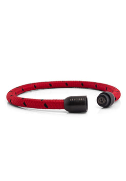 Akitsune-Silva-Nylon-Bracelet-Matte-Black-Red-Black-Open