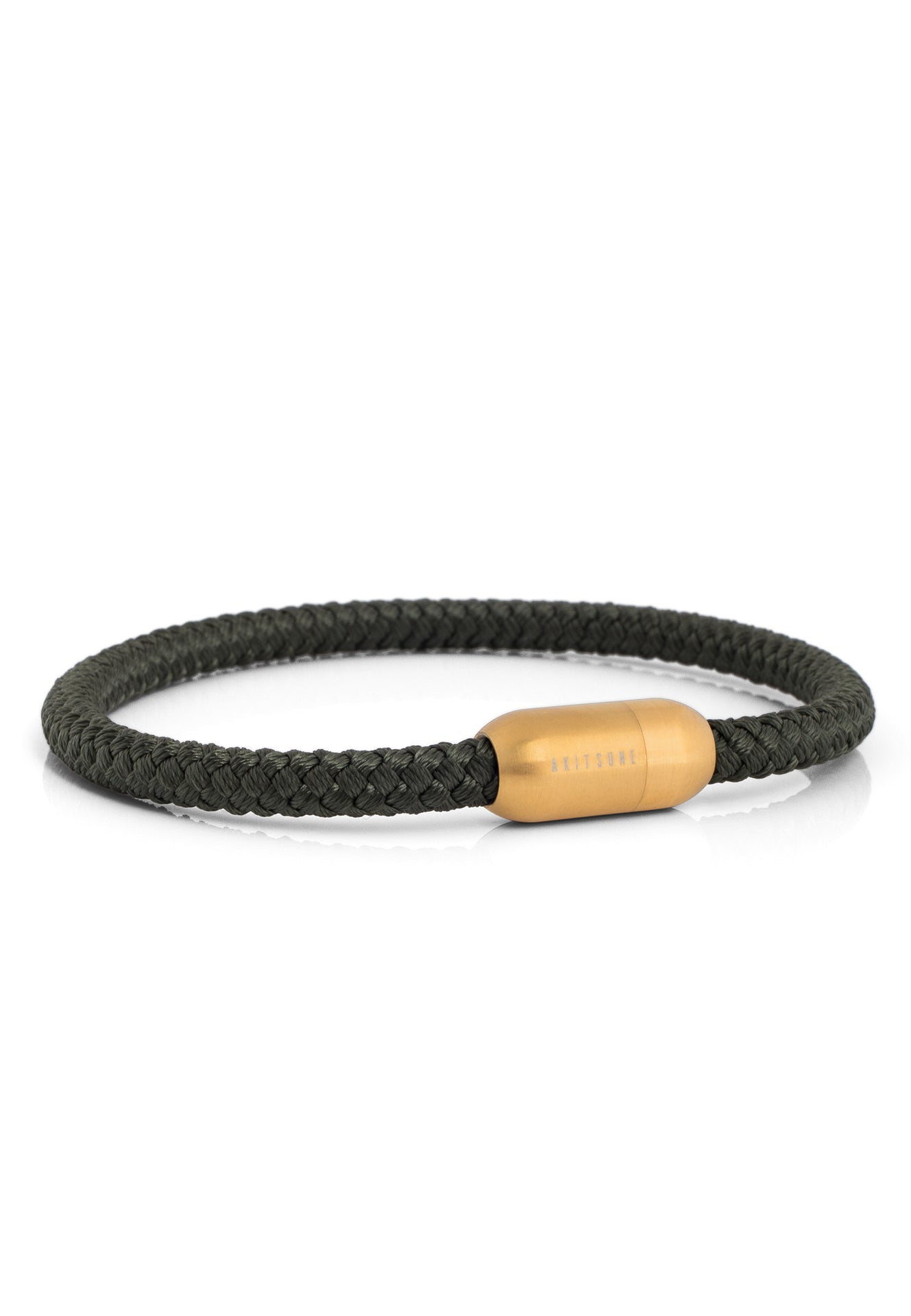 Akitsune-Silva-Nylon-Bracelet-Matte-Gold-Green