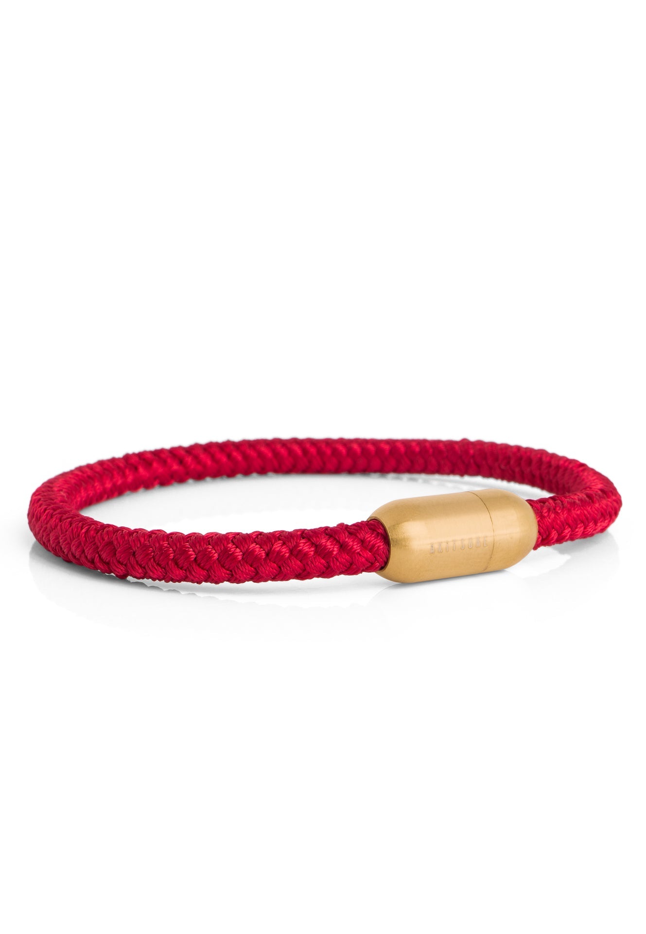Akitsune-Silva-Nylon-Bracelet-Matte-Gold-Winered-Side-2