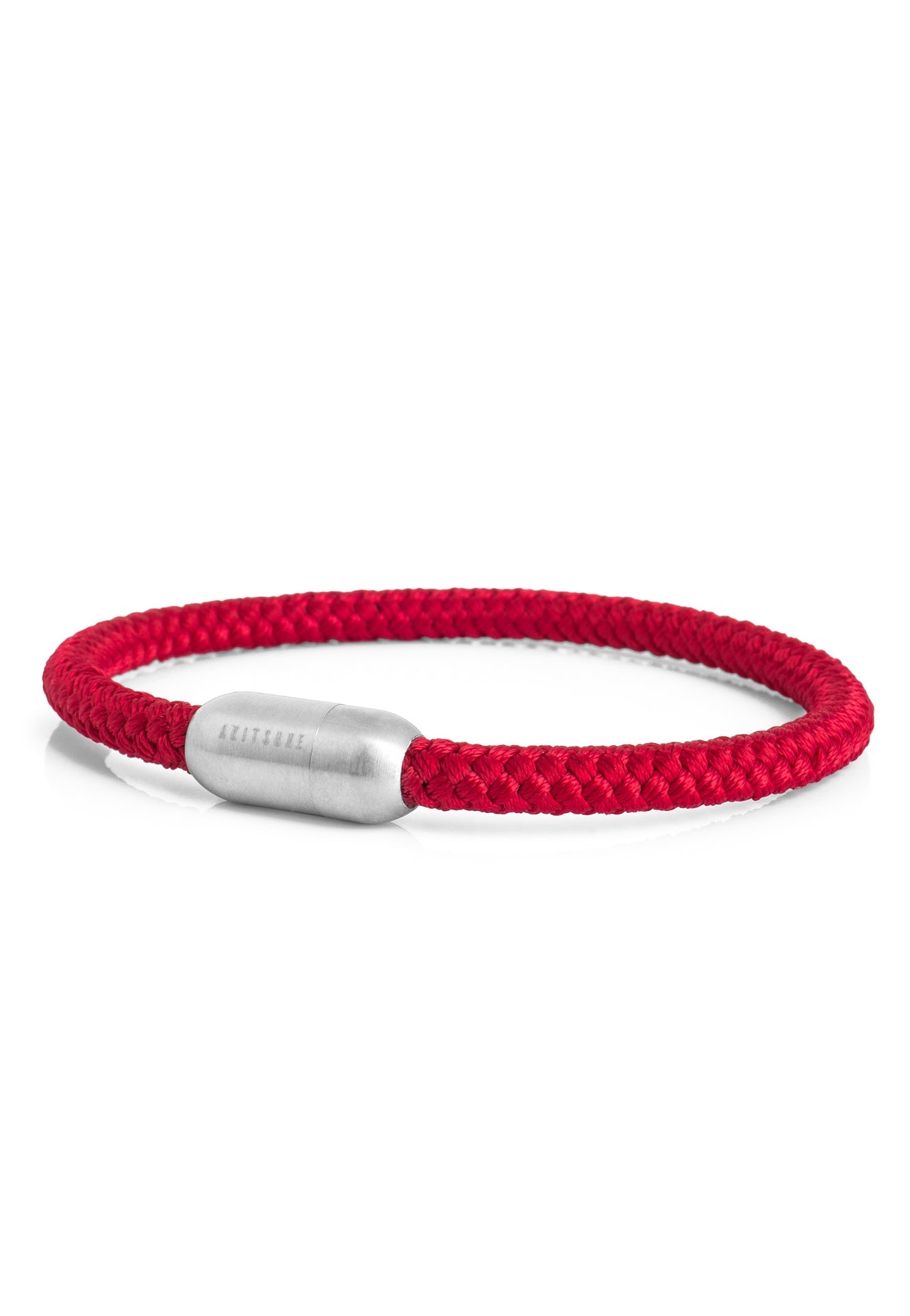 Akitsune-Silva-Nylon-Bracelet-Silver-Burgundy-Side