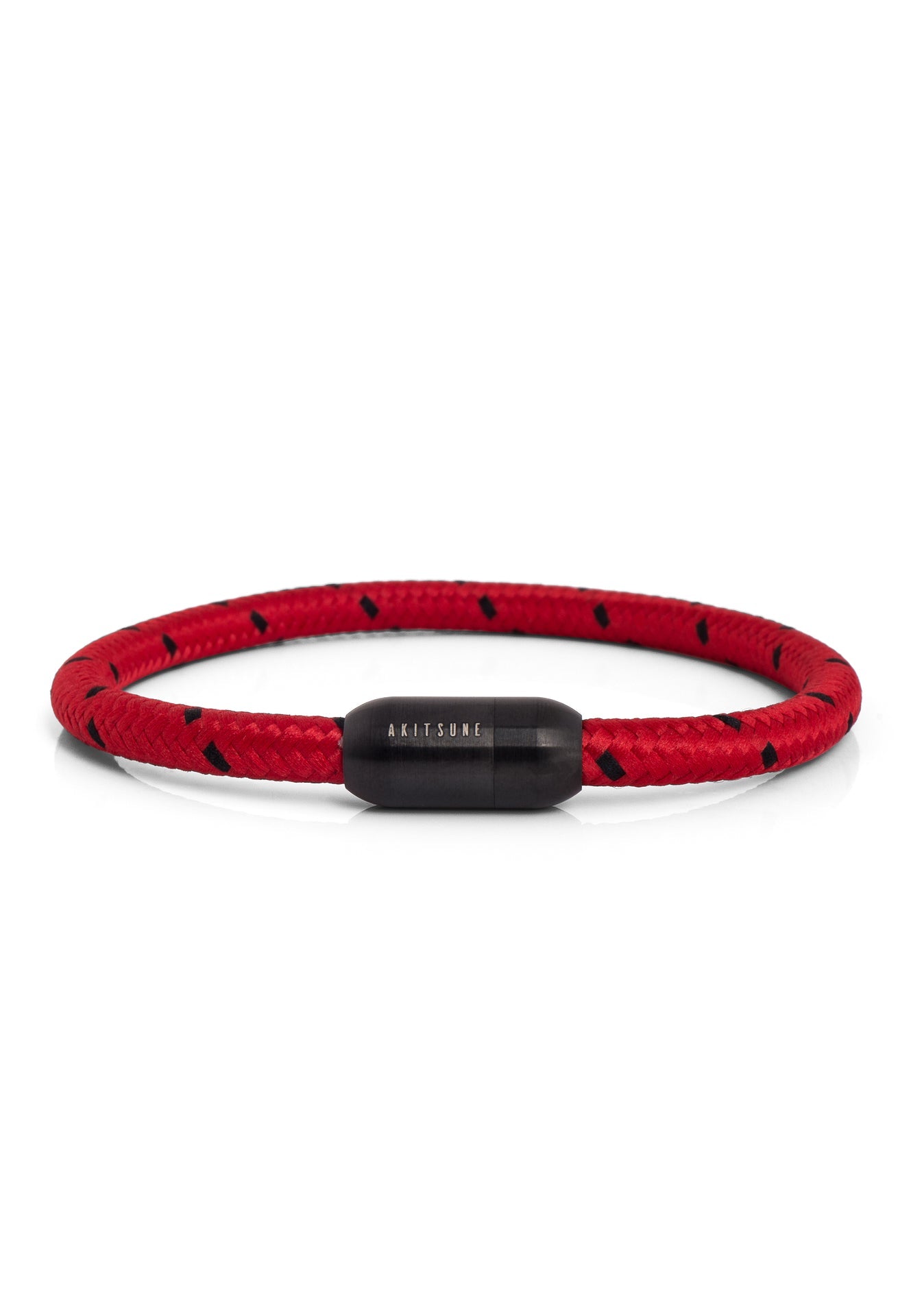 Akitsune-Silvus-Nylon-Bracelet-Matte-Black-Red-Black-2
