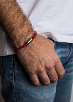 Akitsune-Silvus-Nylon-Bracelet-Matte-Silver-Maroon-6