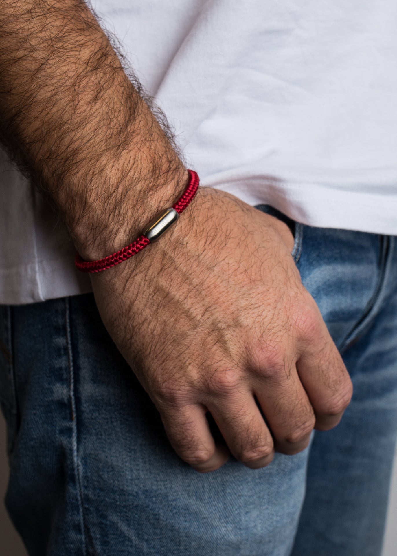 Akitsune-Silvus-Nylon-Bracelet-Matte-Silver-Maroon-6