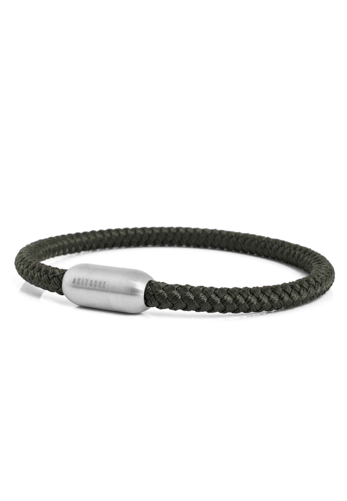 Akitsune-Silvus-Nylon-Bracelet-Matte-Silver-Olive-2
