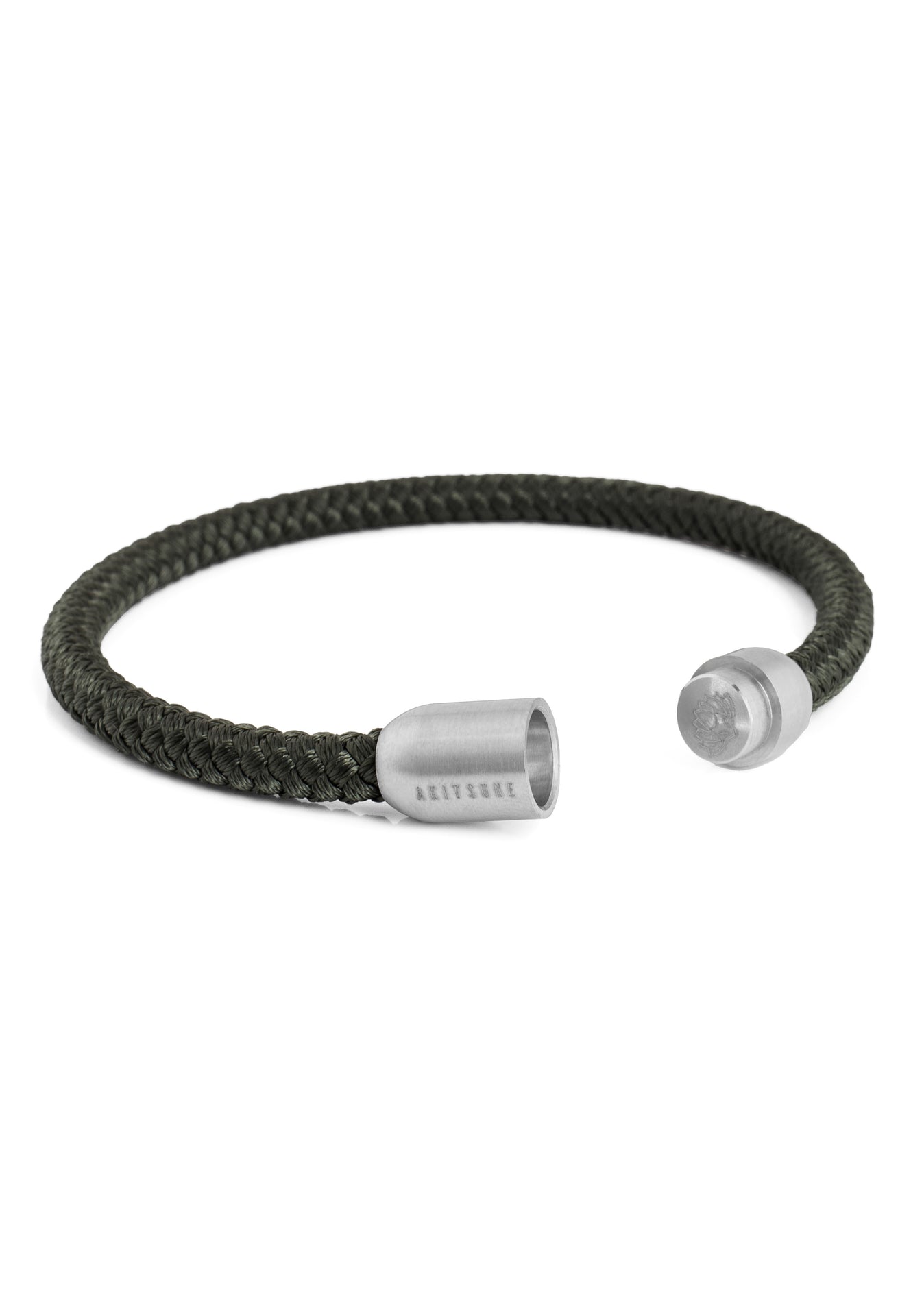 Akitsune-Silvus-Nylon-Bracelet-Matte-Silver-Olive-3