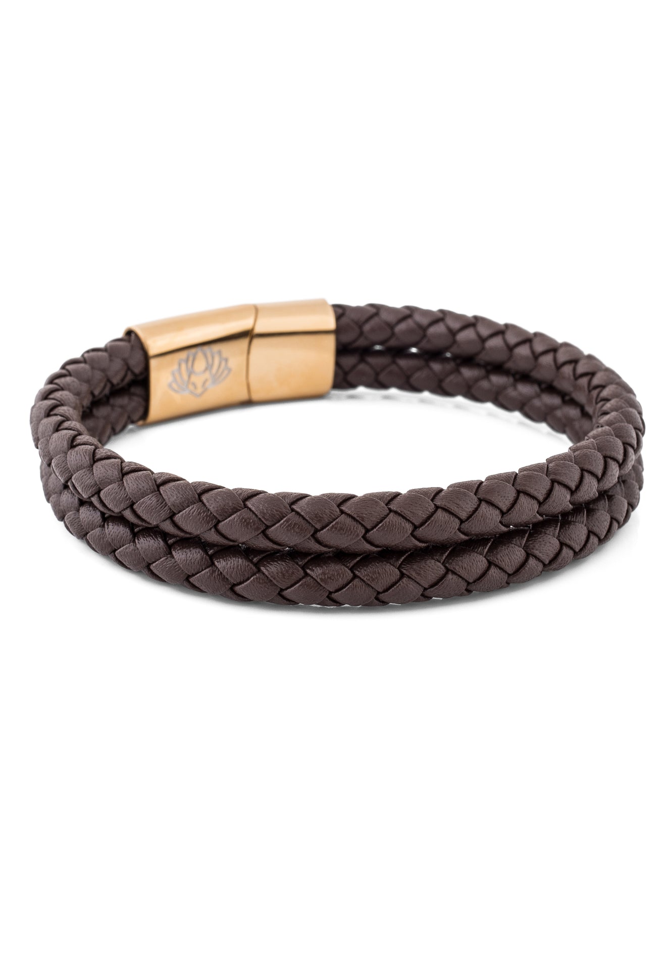 Akitsune-Simplicitas-Leather-Bracelet-Gold-Brown-Open