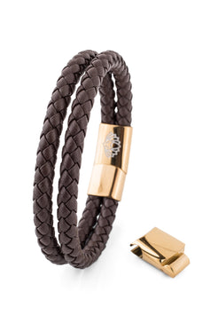 Akitsune-Simplicitas-Leather-Bracelet-Gold-Brown-Side-Mens