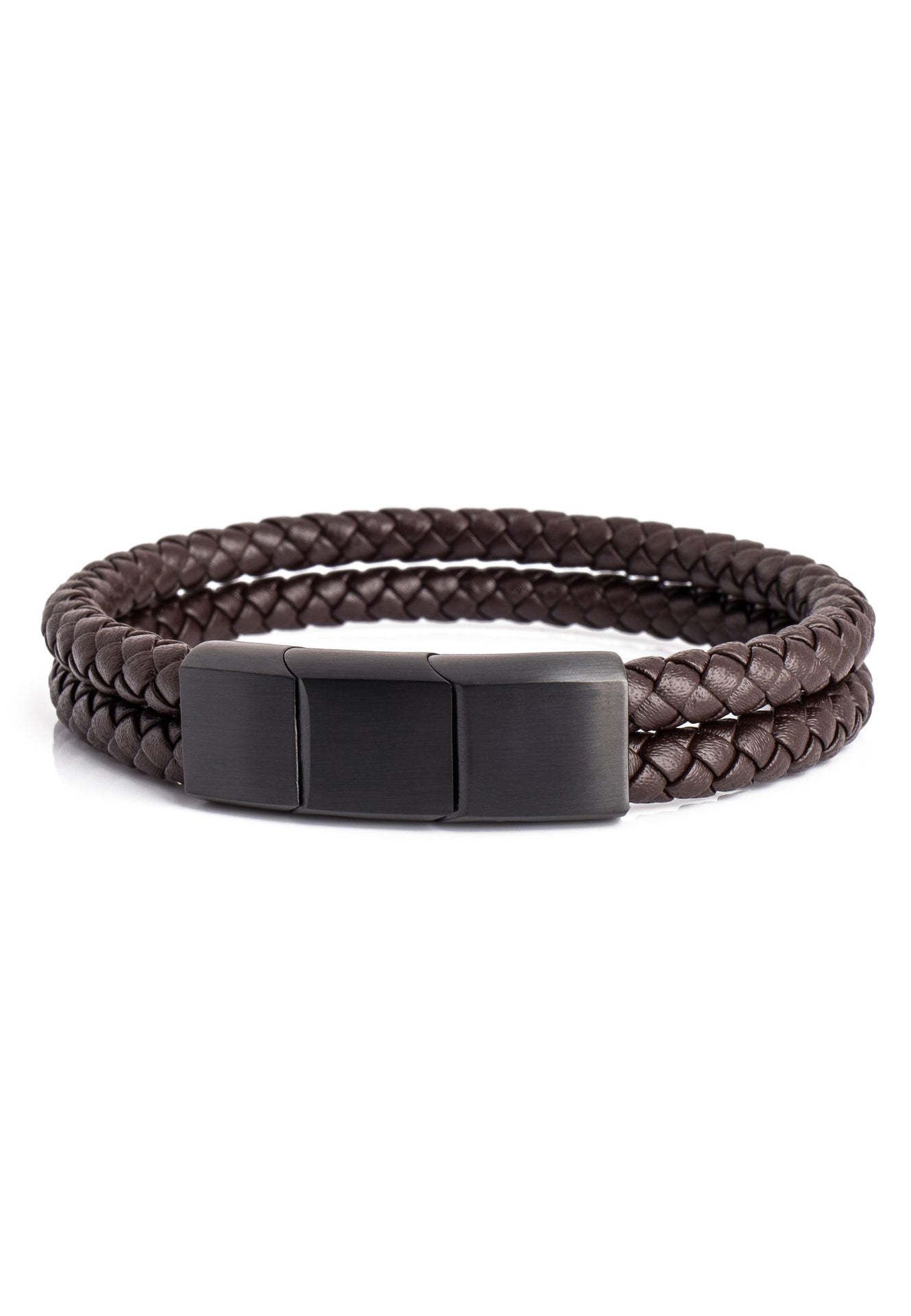 Akitsune-Simplicitas-Leather-Bracelet-Matte-Black-Back