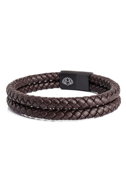 Akitsune-Simplicitas-Leather-Bracelet-Matte-Black-Open