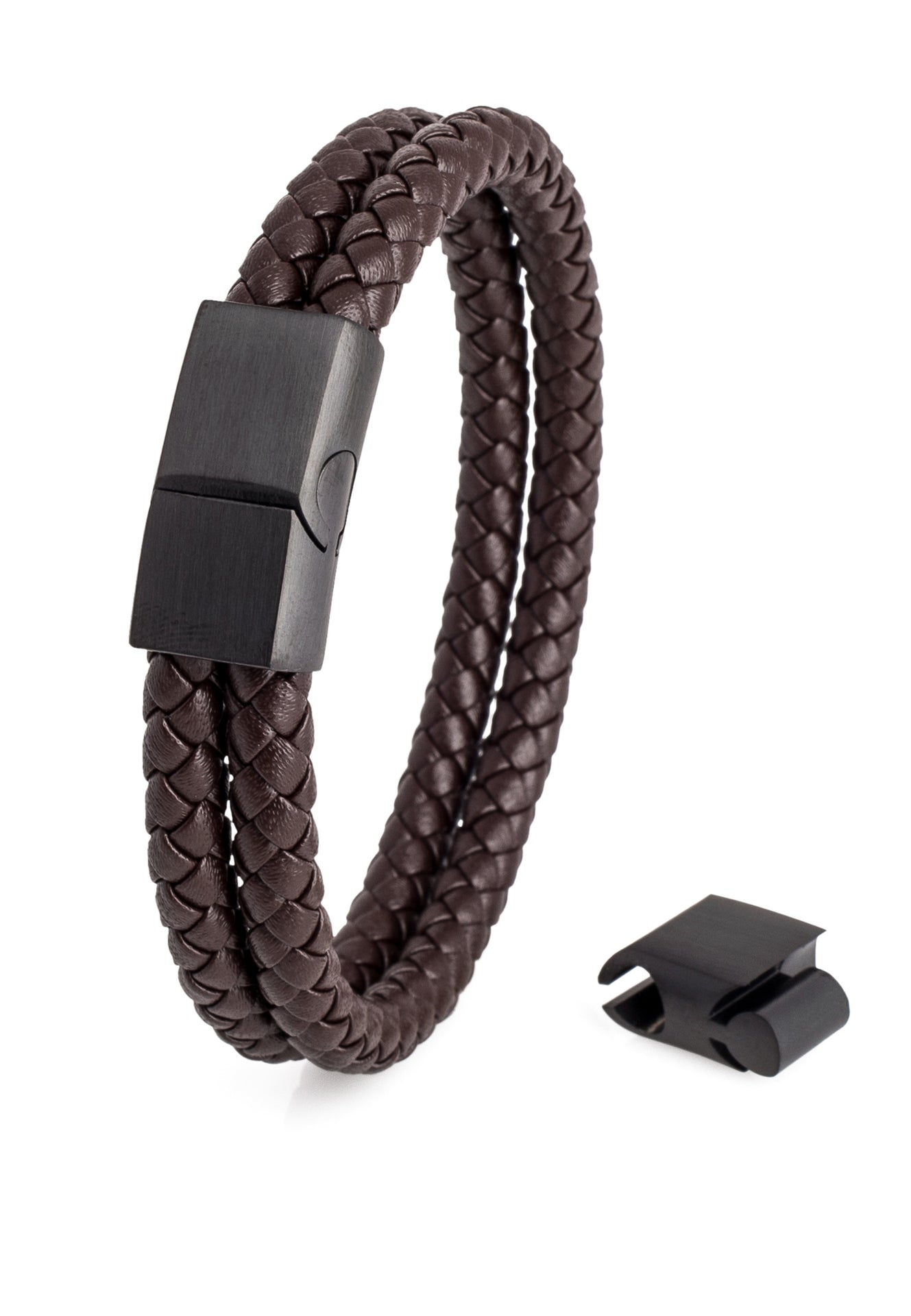 Akitsune-Simplicitas-Leather-Bracelet-Matte-Black