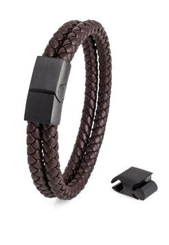 Akitsune-Simplicitas-Leather-Bracelet-Matte-Black