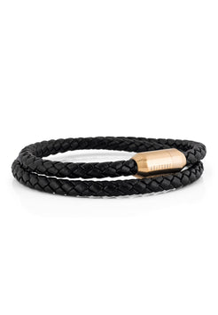 Akitsune-Suprema-Bracelet-Gold-Black-Leather