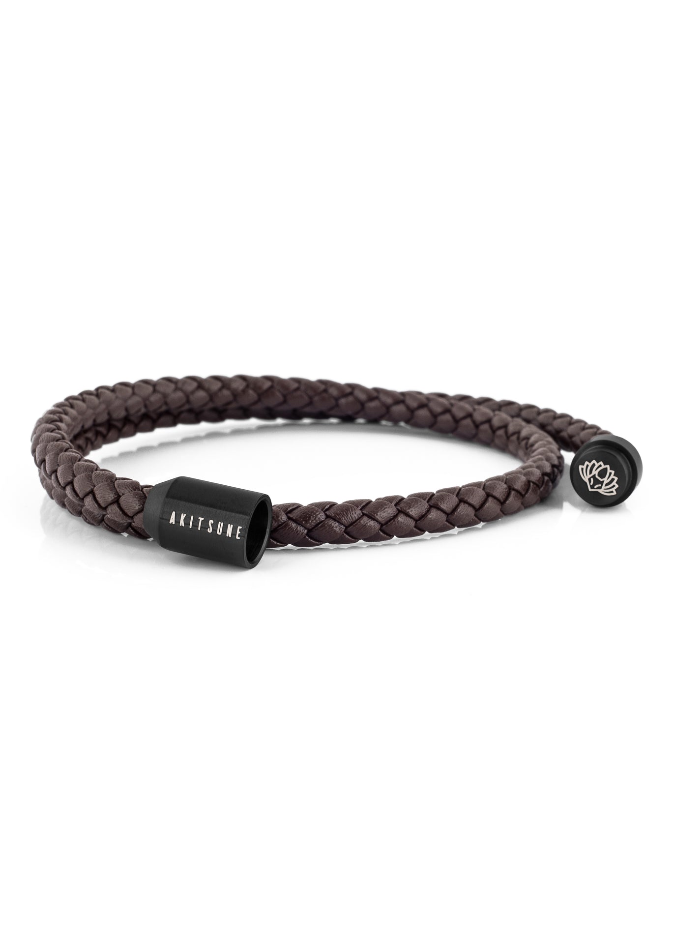 Akitsune-Suprema-Leather-Bracelet-Black-Brown-Open