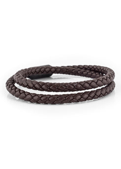 Akitsune-Suprema-Leather-Bracelet-Black-Brown-Side