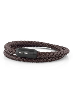 Akitsune-Suprema-Leather-Bracelet-Matte-Black-Brown-2