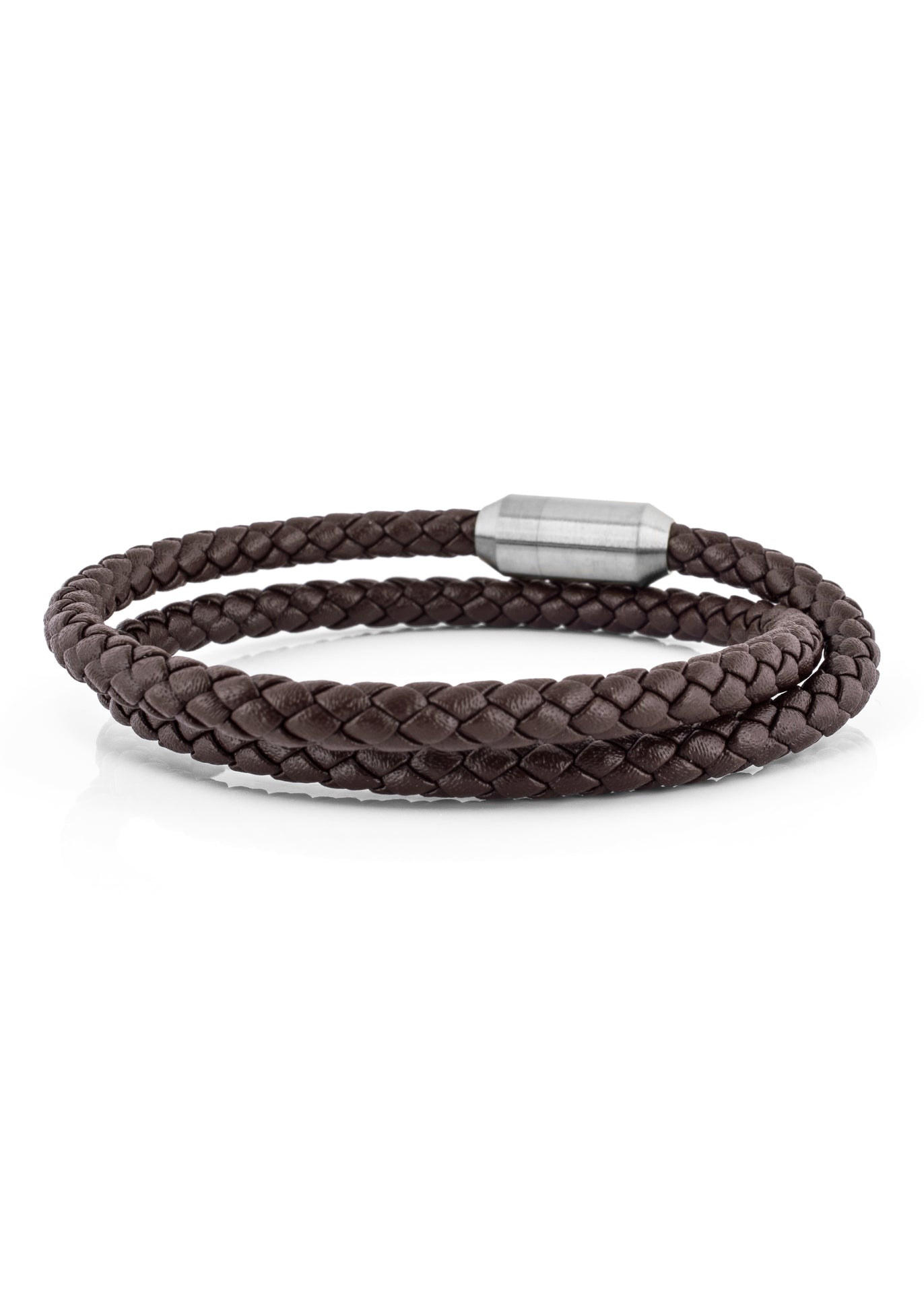 Akitsune-Suprema-Leather-Bracelet-Silver-Brown-4