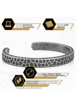 Akitsune-Terra-Bangle-Hammered-Steel-Style-Bracelet-Antique-Silver-Specs