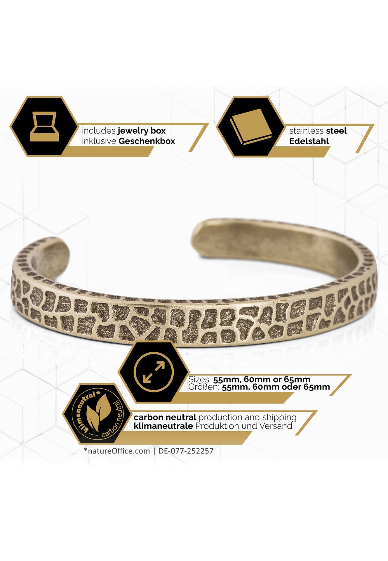 Akitsune-Terra-Bangle-Hammered-Steel-Style-Bracelet-Brass-Specs