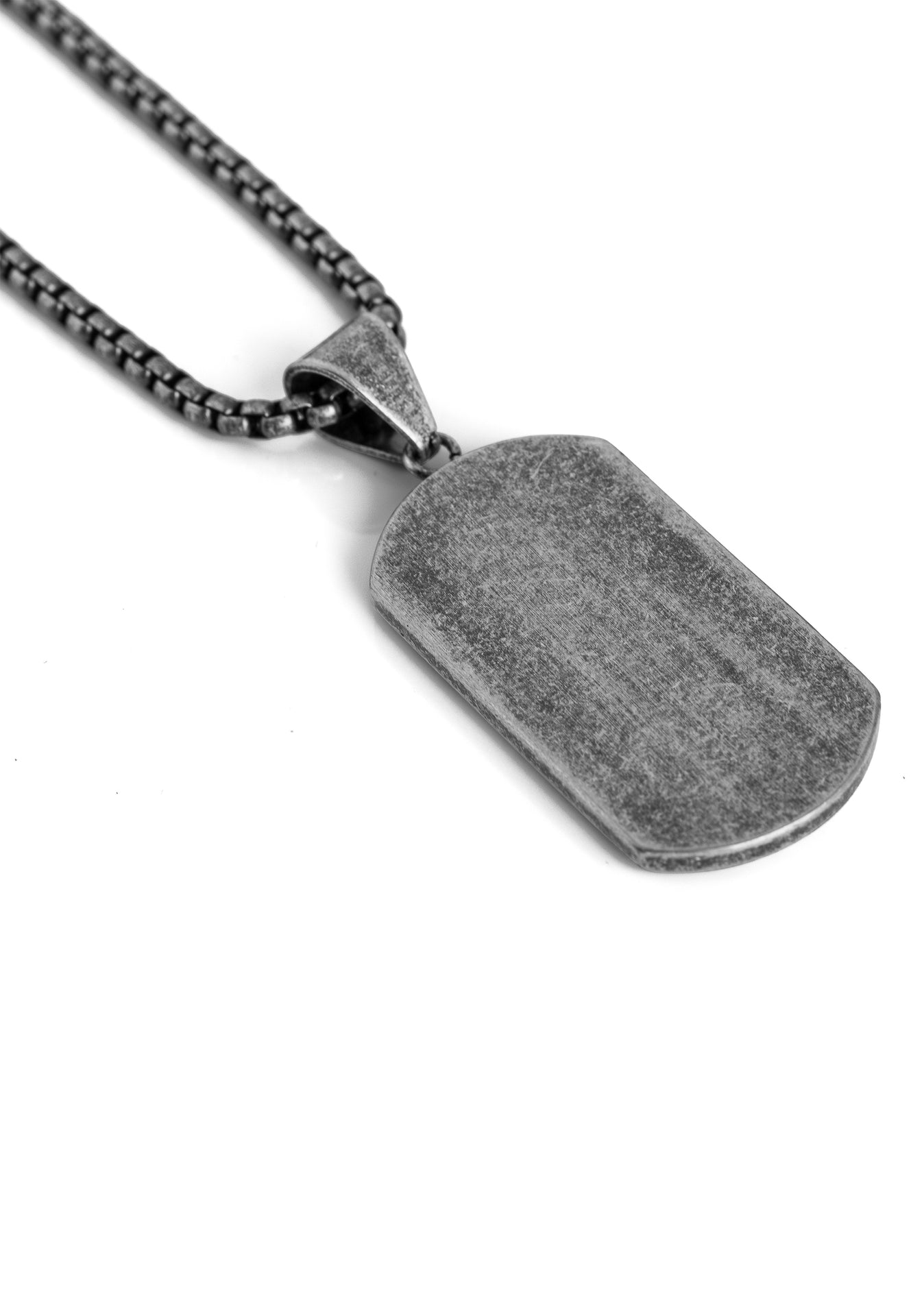 Akitsune-Terra-Pendant-Necklace-Antique-Silver-Chain-Earth-Hammered-Mens-Style-Back-2