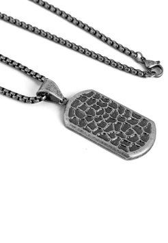 Akitsune-Terra-Pendant-Necklace-Antique-Silver-Chain-Earth-Hammered-Mens-Style-Lobster-Clasp-2
