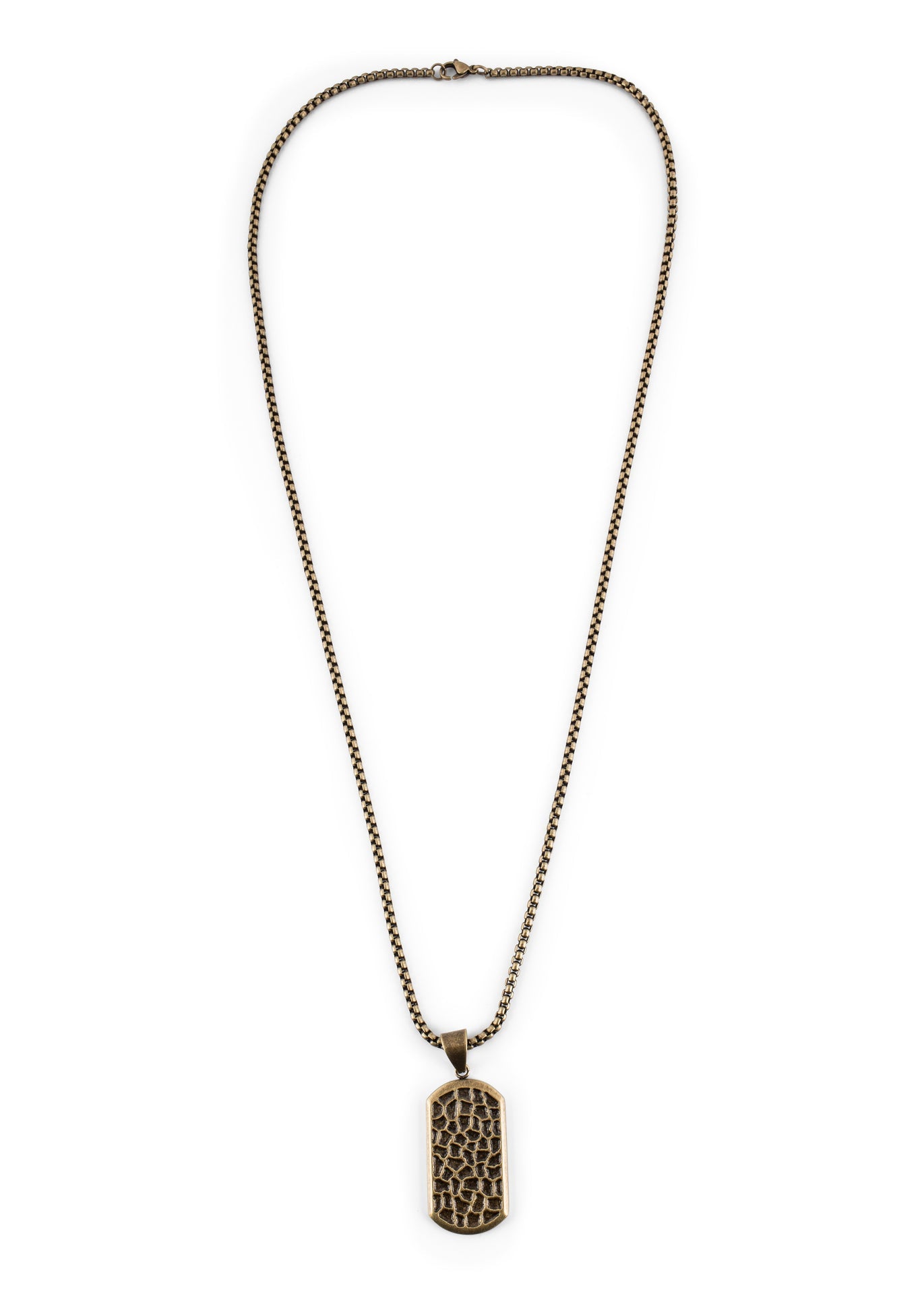 Akitsune-Terra-Pendant-Necklace-Brass-Chain-Earth-Hammered-Full