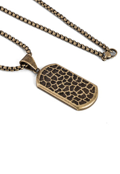 Akitsune-Terra-Pendant-Necklace-Brass-Chain-Earth-Hammered-Mens-Style-Lobster-Clasp