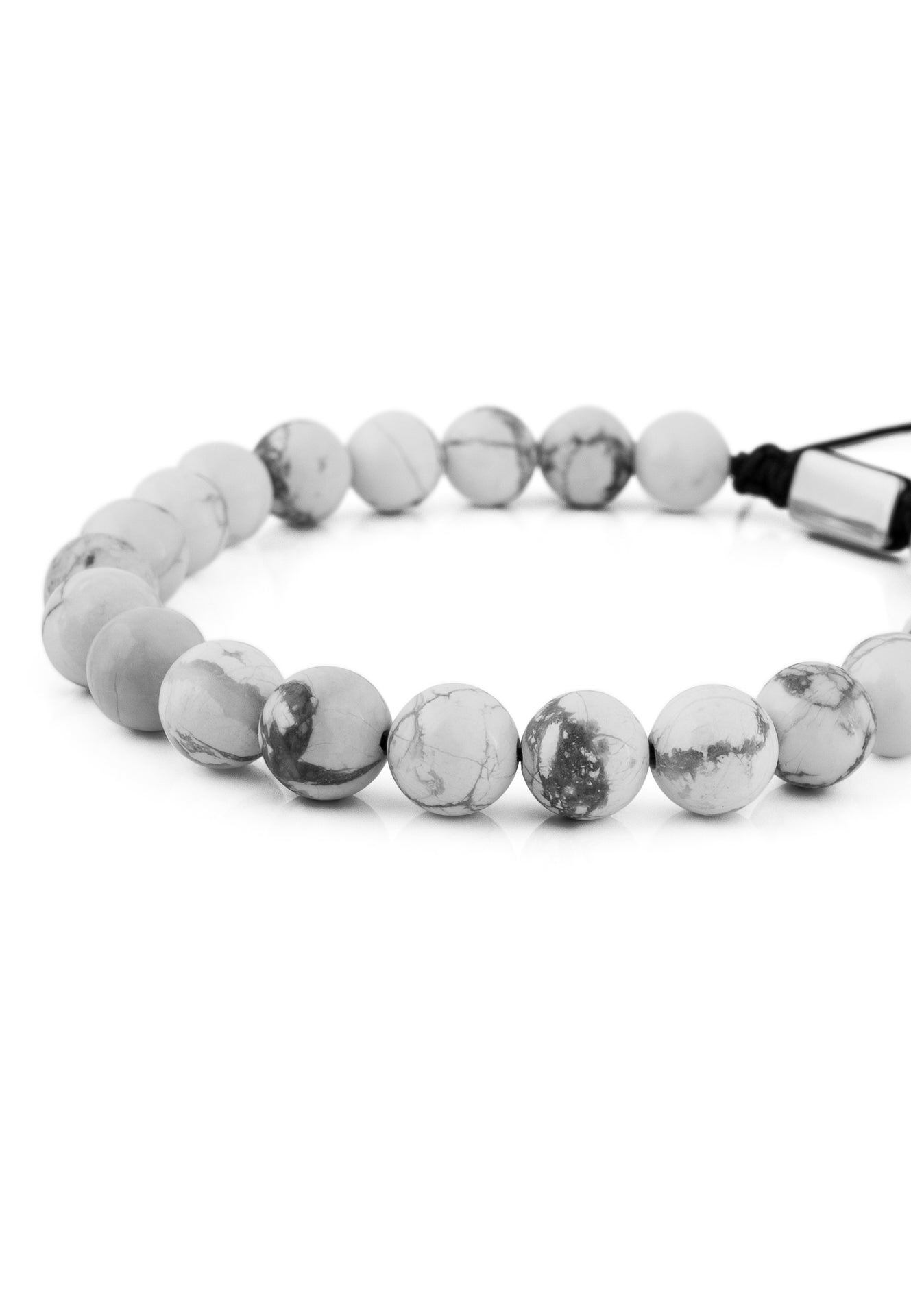 Akitsune-Venatio-Beaded-Bracelet-Silver-Howlite-White-7