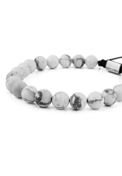 Akitsune-Venatio-Beaded-Bracelet-Silver-Howlite-White-7