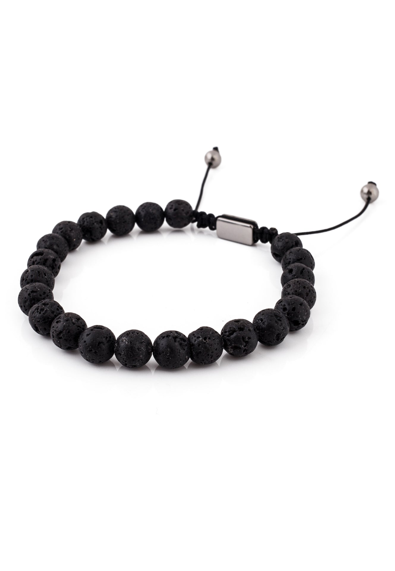 Akitsune-Venatio-Beaded-Bracelet-Silver-Lava-Stone-Black-4