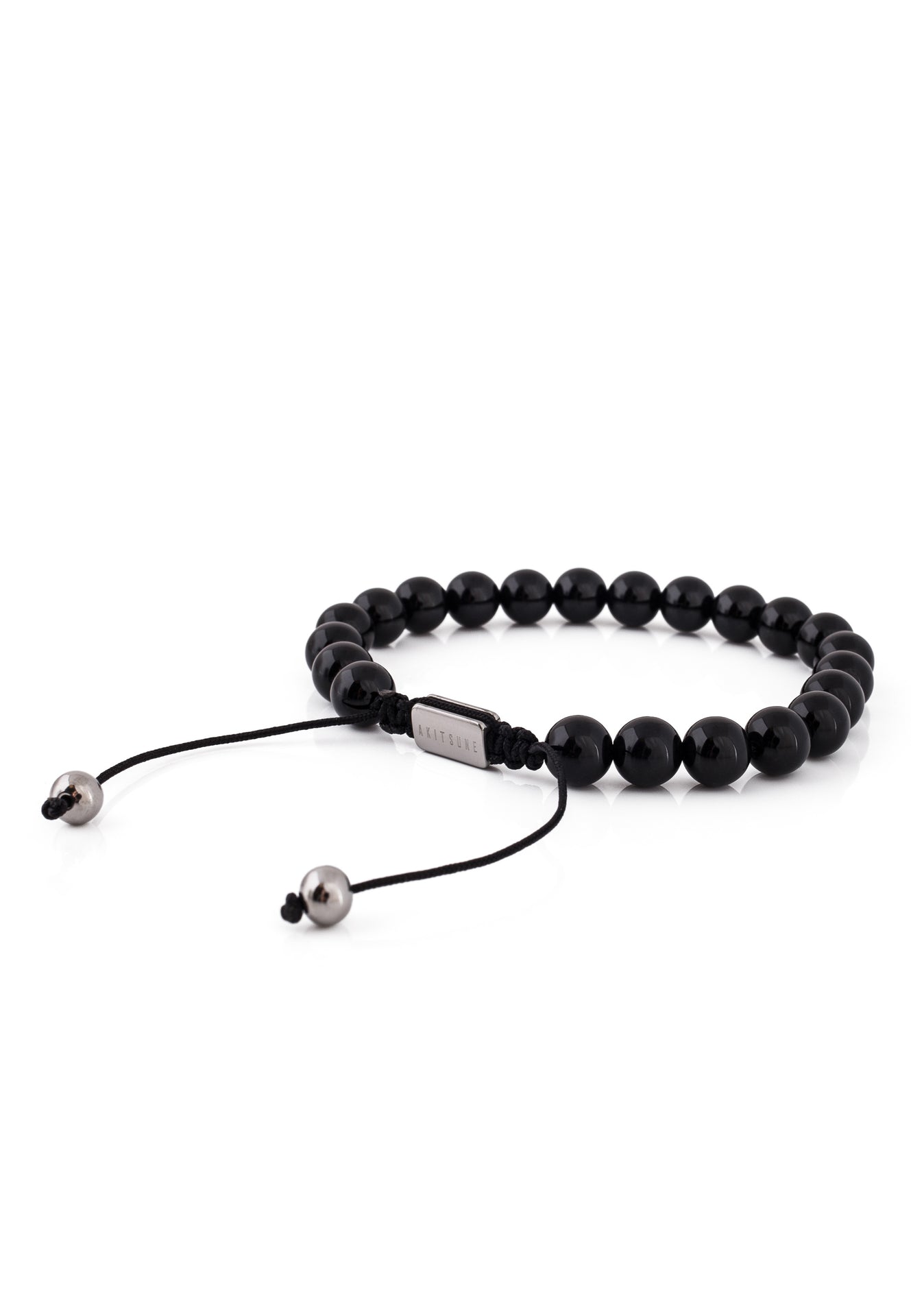 Akitsune-Venatio-Beaded-Bracelet-Silver-Marble-Black-3