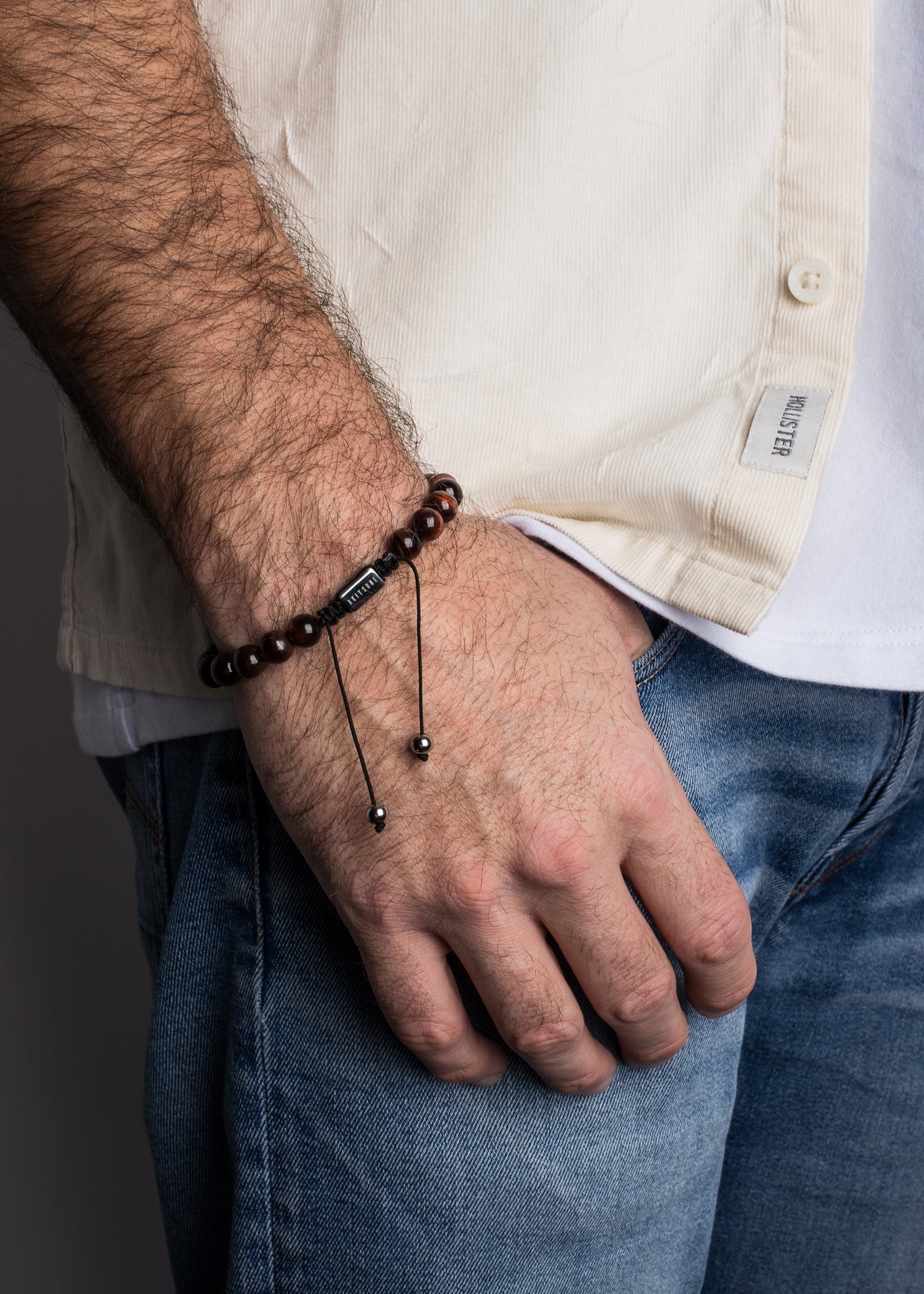 Akitsune-Venatio-Beaded-Bracelet-Silver-Tiger-Eye-Red-6