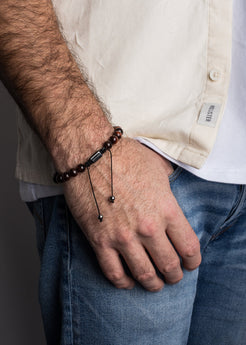 Akitsune-Venatio-Beaded-Bracelet-Silver-Tiger-Eye-Red-6