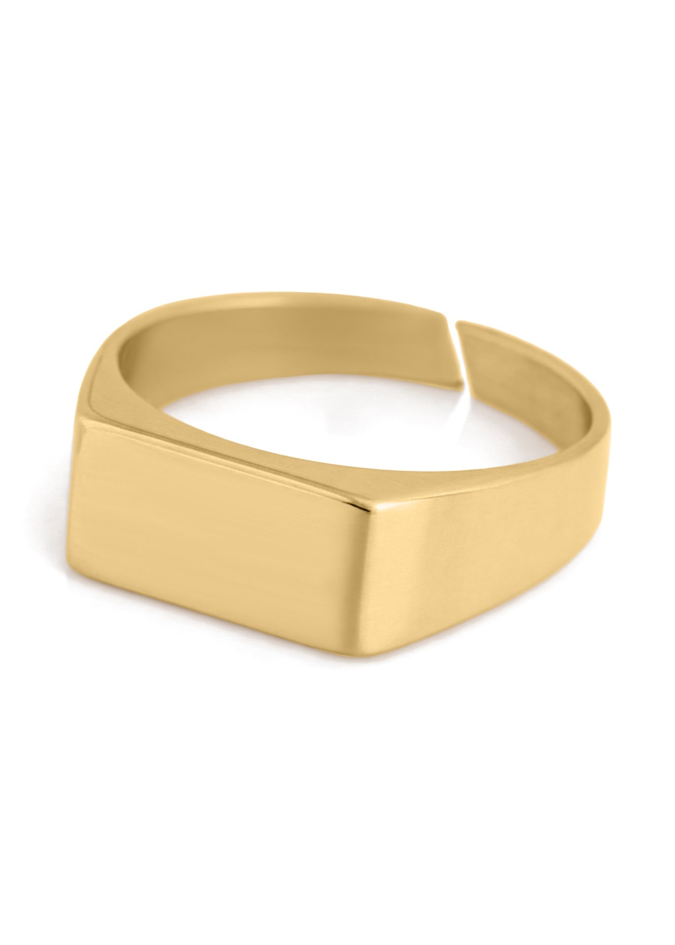Gold ring on a white background