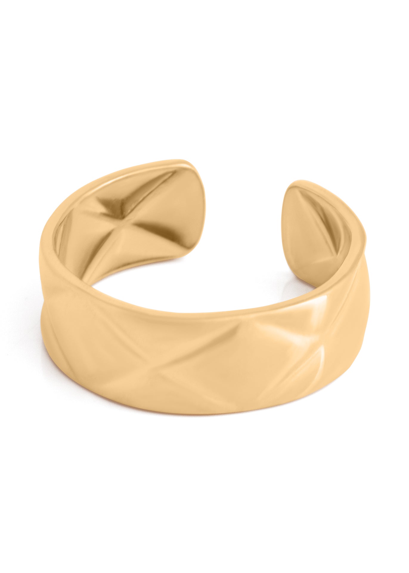 Beige cuff bracelet on a white background