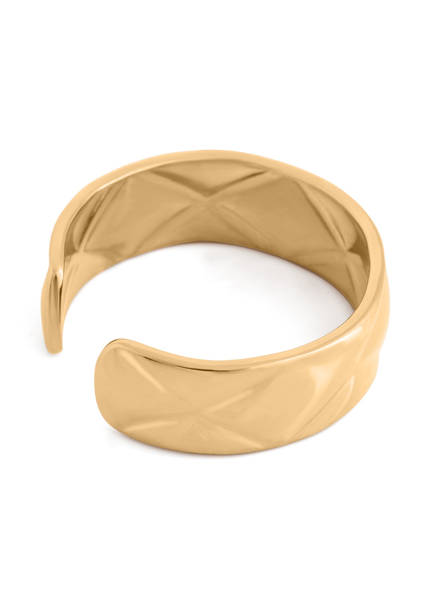 Gold bracelet on a white background