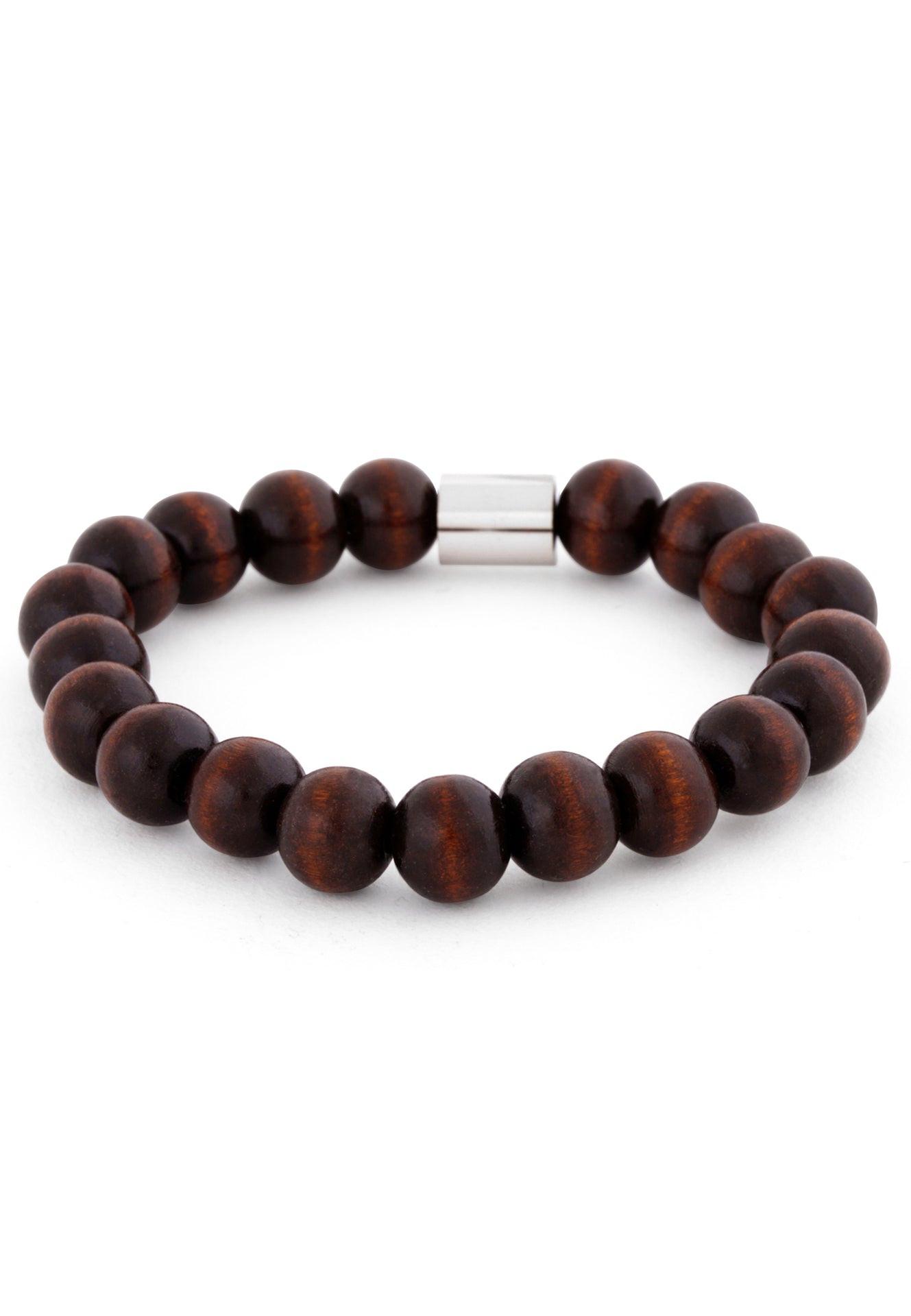 Artem-Wood-Bracelet-Silver-Brown-Back