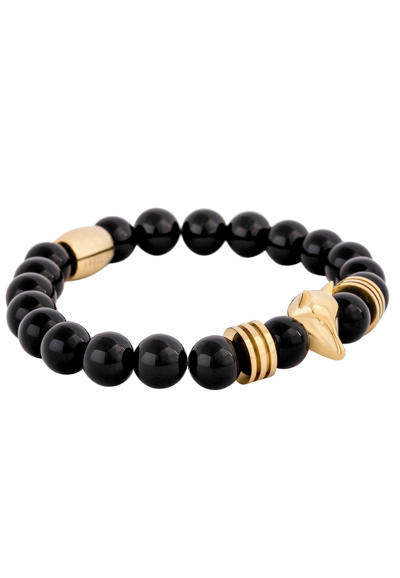 Obsidian-Bracelet-Gold-Black-Bead-Side