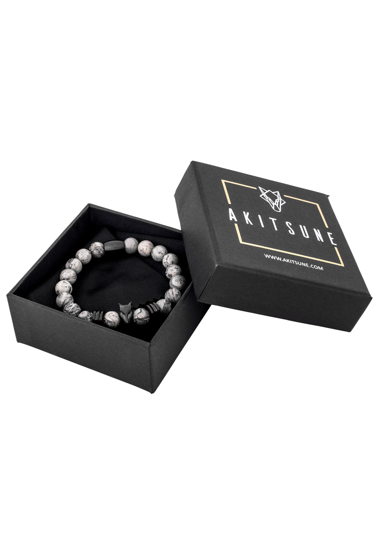 Obsidian-Bracelet-Matte-Black-Grey-Bead-Box-Packaging